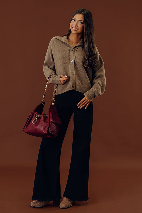 Nantucket Chill Knit Cardigan in Mocha Image - 2