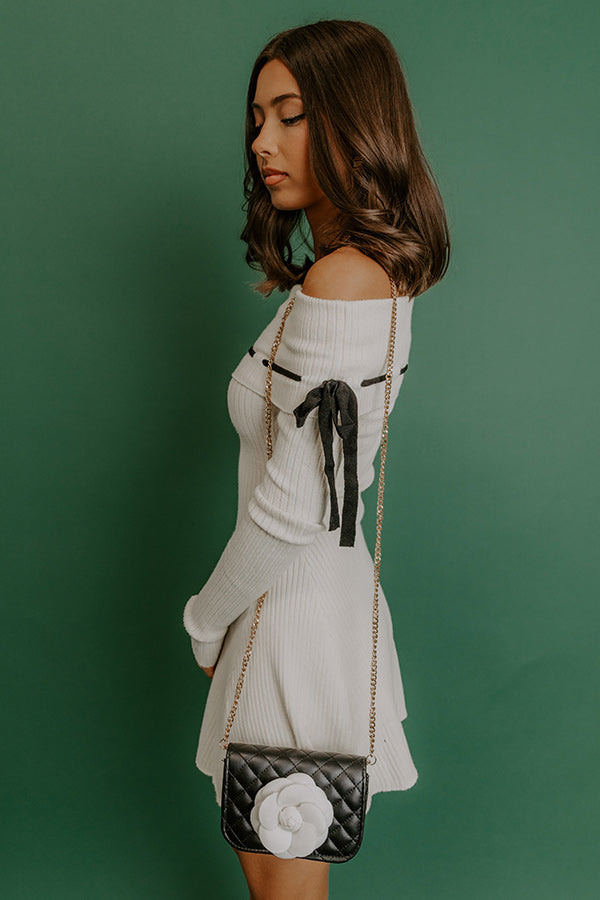 Modern Romance Ribbed Off Shoulder Mini Dress in Cream M / Cream Modern Romance Ribbed Off Shoulder Mini Dress in Cream M / Cream