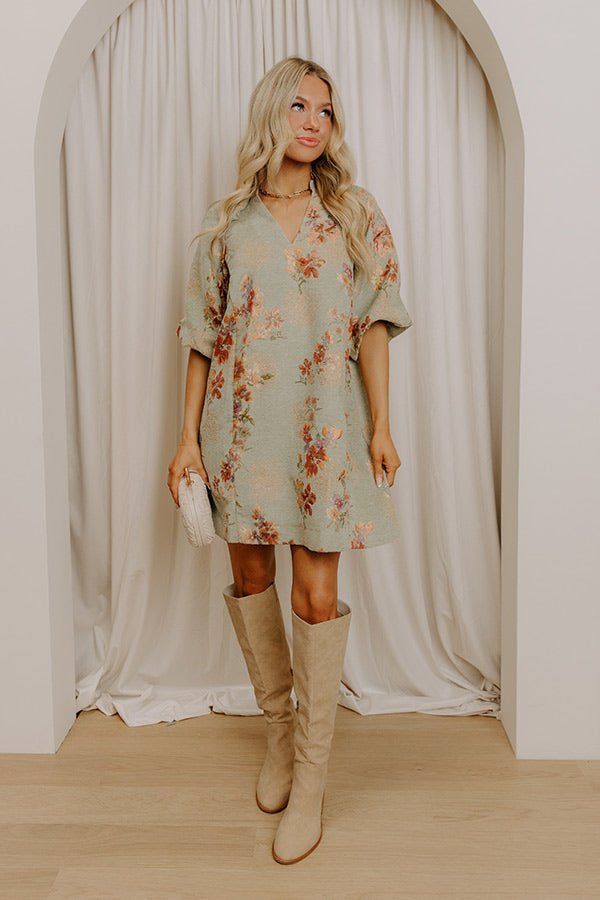 Champagne Whisper Floral Jacquard Mini Dress Image 2