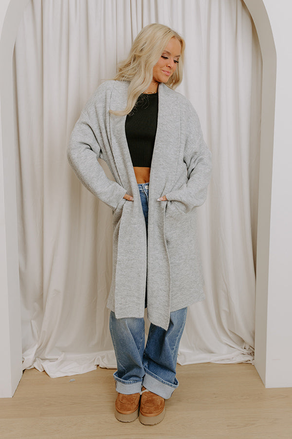 Endless Cuddles Knit Duster Cardigan in Grey Image 1