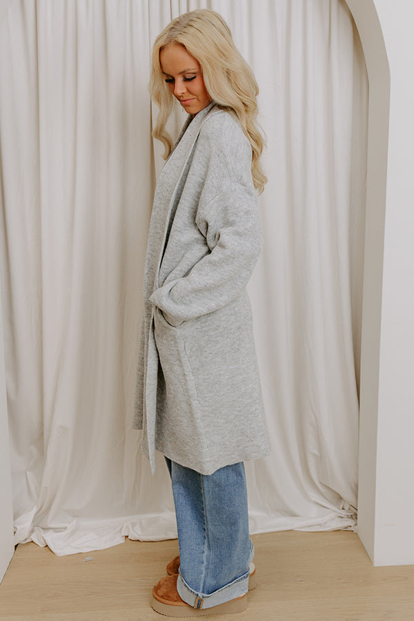 Endless Cuddles Knit Duster Cardigan in Grey Image 5