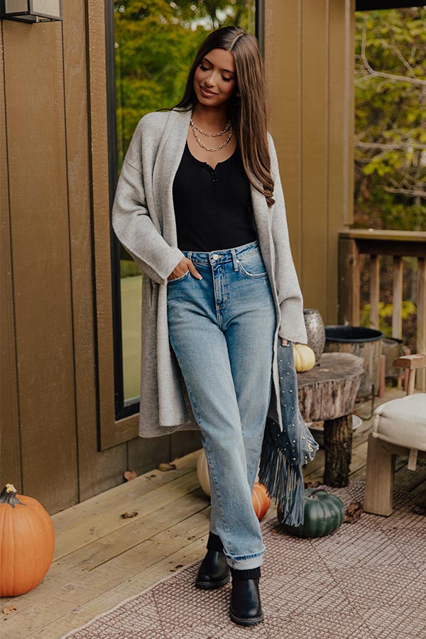 Endless Cuddles Knit Duster Cardigan in Grey Image - 1