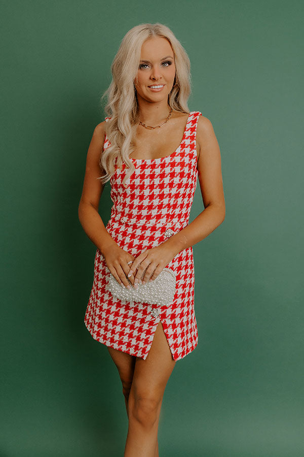 Feeling Cheerful Tweed Mini Dress red / XL Feeling Cheerful Tweed Mini Dress red / XL