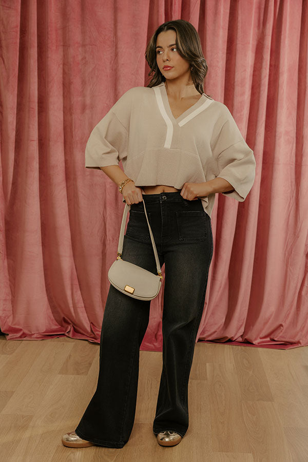 The Tracy High Waist Flares in Vintage Black