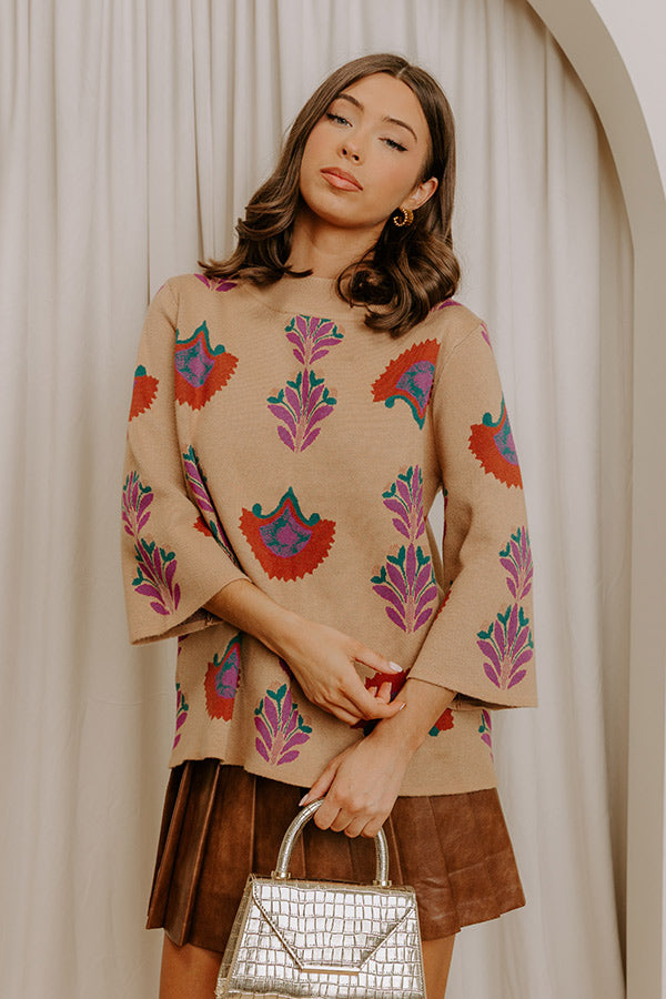 Autumn Charm Floral Sweater Top Image 2