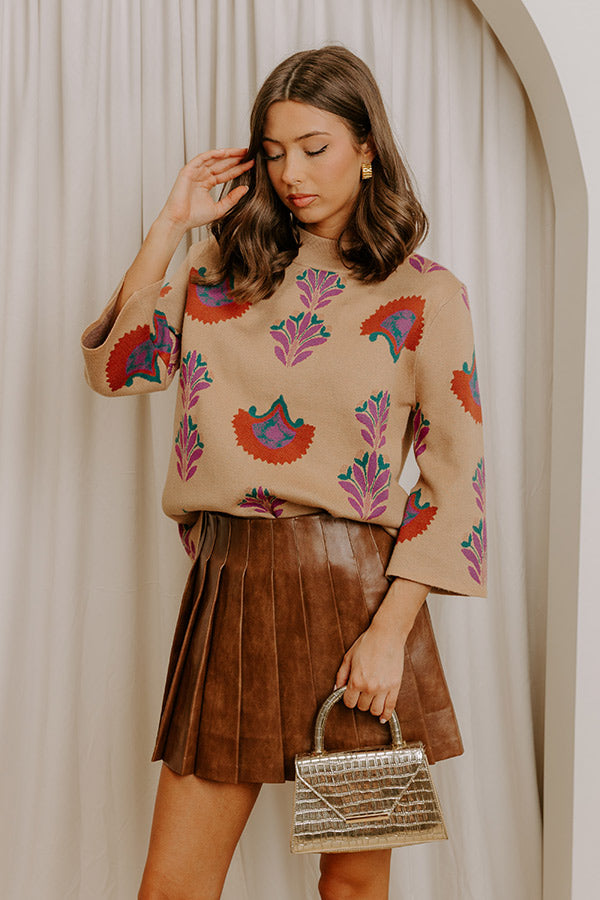 Autumn Charm Floral Sweater Top Image 1