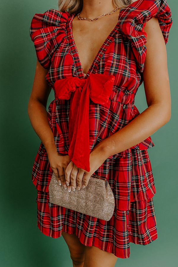 Pretty in Plaid Tiered Mini Dress red / S Pretty in Plaid Tiered Mini Dress red / S