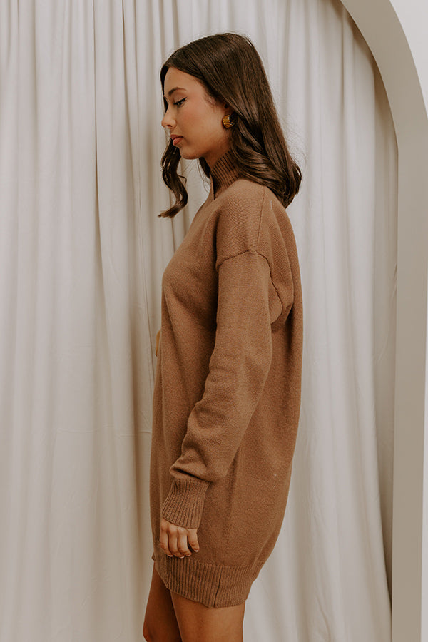 Manhattan Chill Knit Sweater Mini Dress M / mocha Manhattan Chill Knit Sweater Mini Dress M / mocha