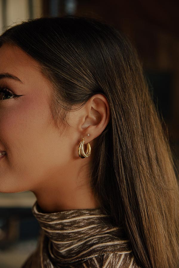 Bring The Sparkle Cubic Zirconia Hoop Earrings