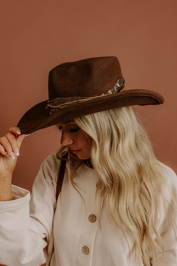 Boho Feels Distressed Felt Cowboy Hat Image - 3