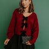 Pretty Little Bows Open Back Sweater in Wine Image 1