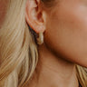 Glistening Smile Pave Hoop Earrings in Gold Image - 1