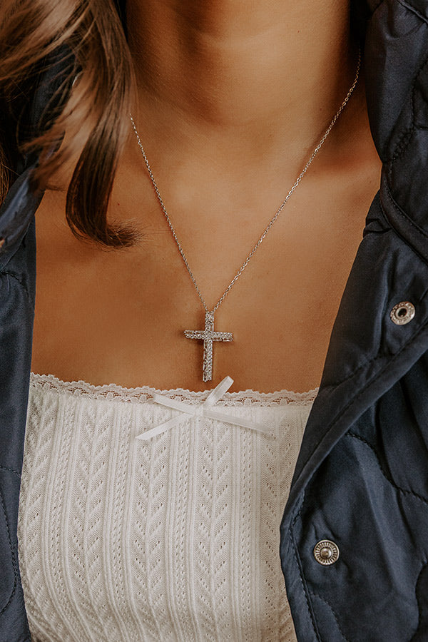 Faithfully Yours Cubic Zirconia Necklace in Silver
