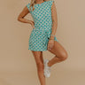 Patio Brunch Floral Romper Dress in Aqua Image - 1