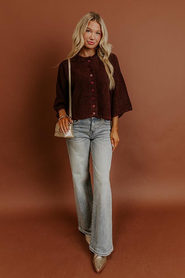 Uptown Chic Knit Cardigan in Windsor Wine