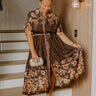Sweet Symphony Floral Midi Dress in Chestnut Curves Image - 1