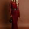 Twilight Muse Lace Maxi Dress in Merlot Image - 1