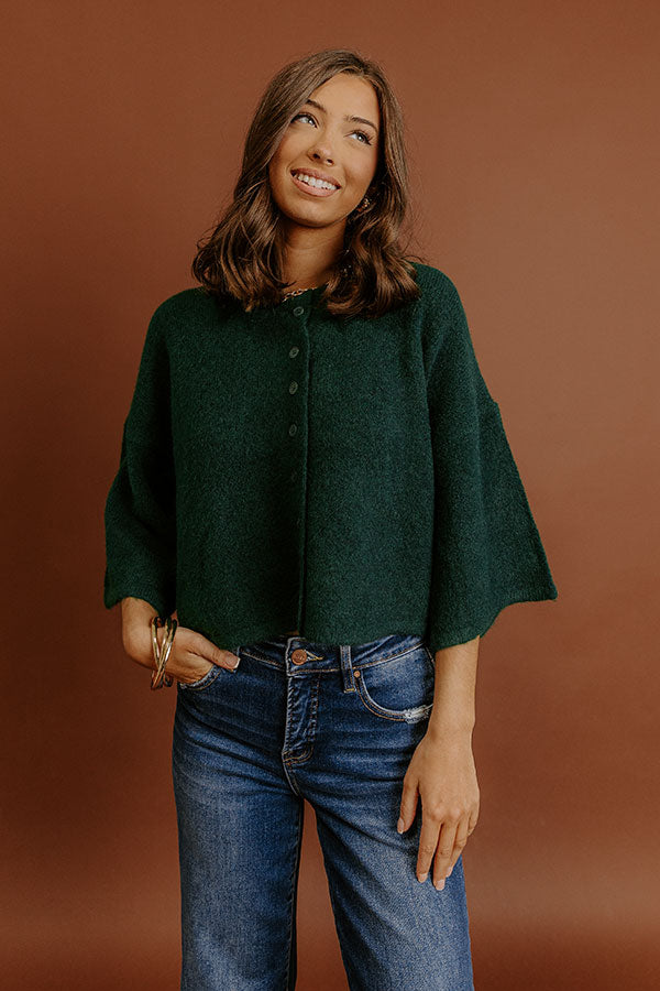 Uptown Chic Knit Cardigan in Hunter Green Image - 1