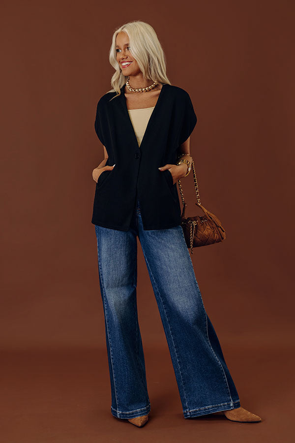 Chic Routine Oversized Vest Top in Black Image - 1