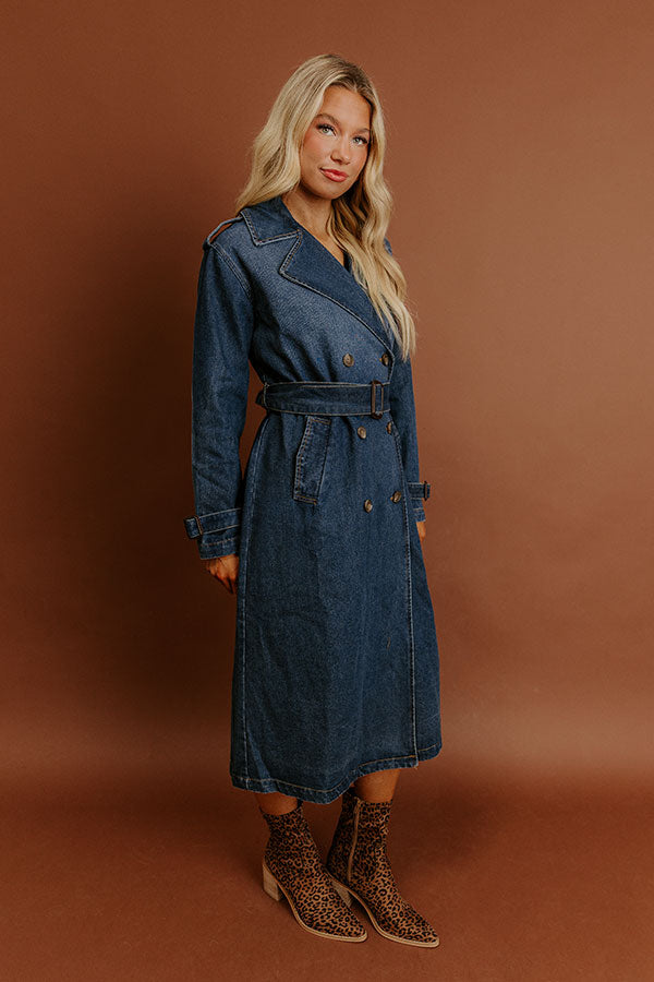 Fashion Week Denim Trench Coat