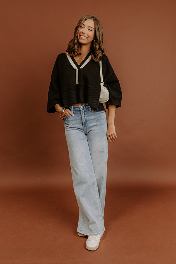 Midtown Charm Knit Top in Black Image - 2