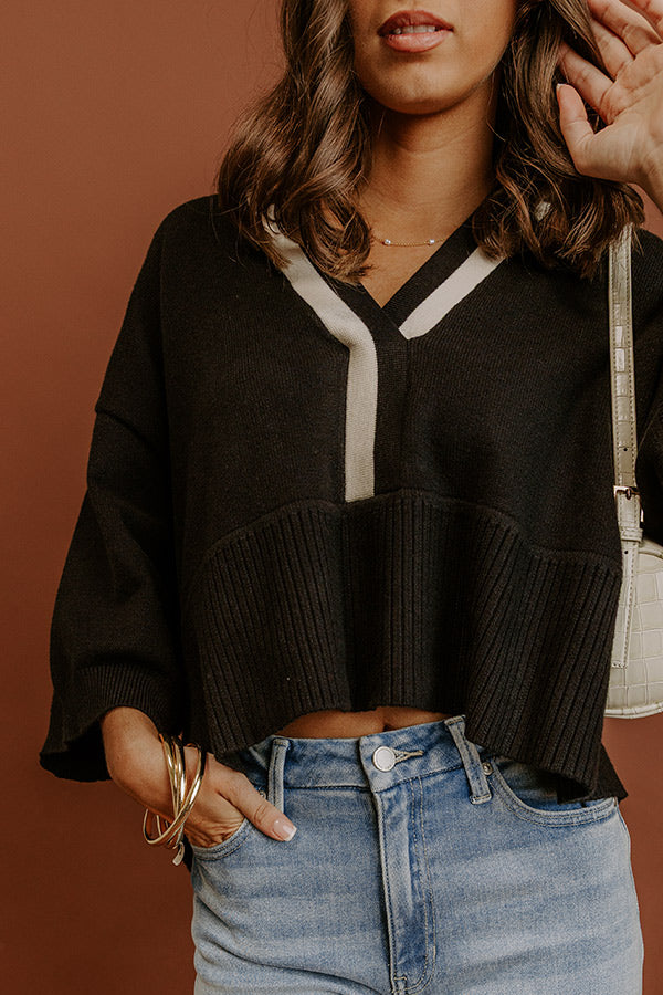 Midtown Charm Knit Top in Black Image - 4