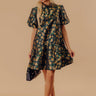 Moonlit Blooms Floral Jacquard Mini Dress Image - 1