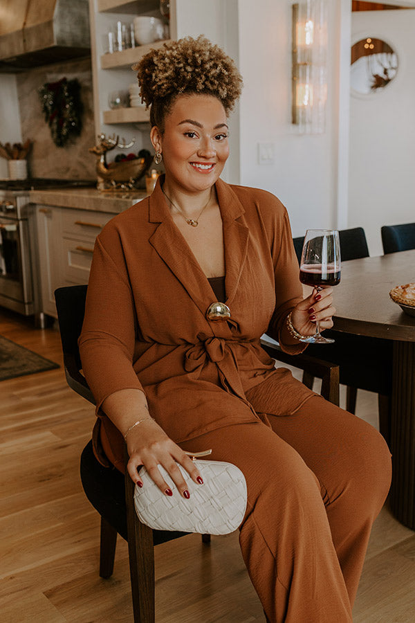 First Class Plans Belted Lightweight Jacket in Camel Curves