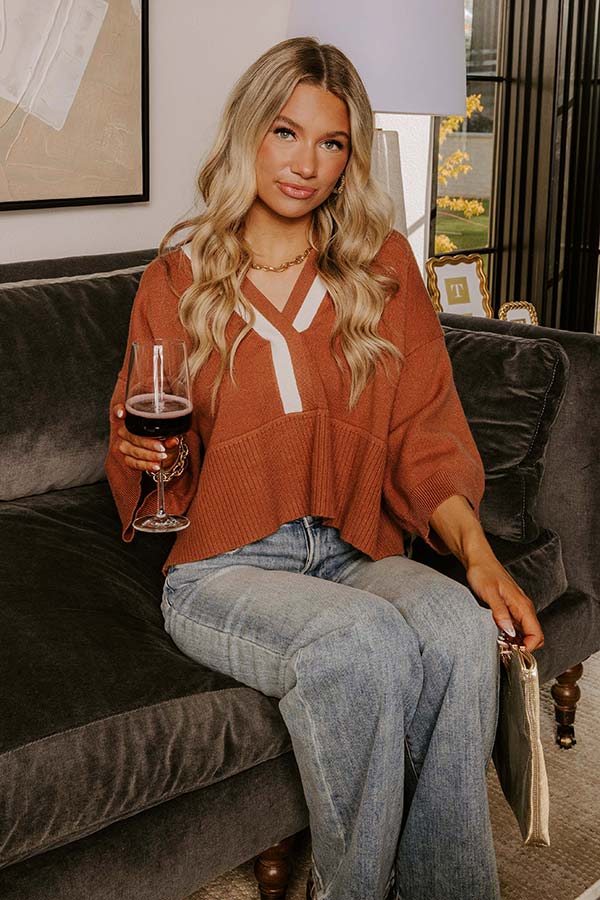 Midtown Charm Knit Top in Cinnamon Image - 2