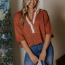 Midtown Charm Knit Top in Cinnamon Image - 1