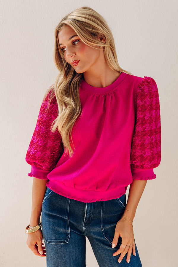 Toast To Fabulous Houndstooth Knit Top Image - 2
