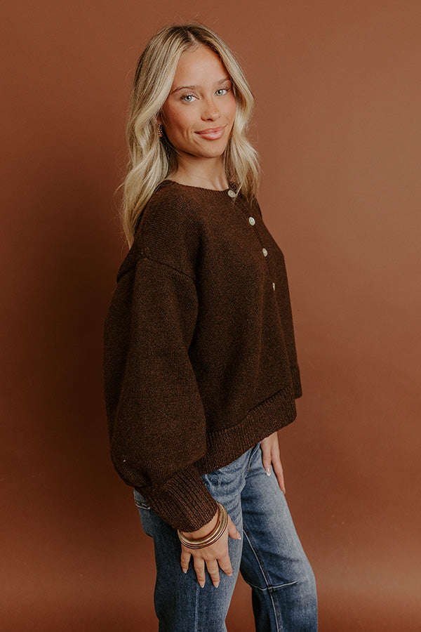 Bistro Cutie Knit Cardigan in Dark Chocolate Image - 5