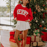 Merry Graphic Waffle Knit Long Sleeve Top Image - 1