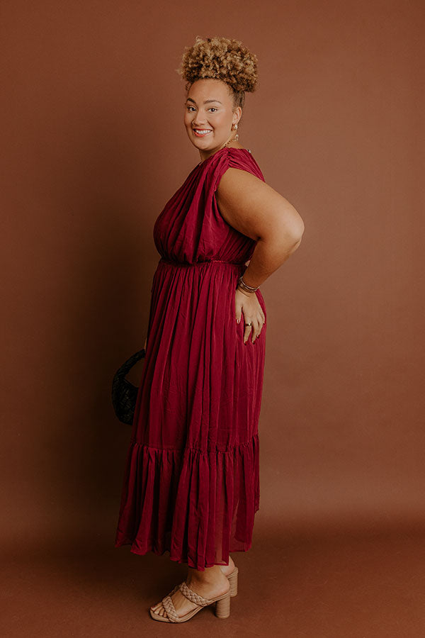 Evening Grace Chiffon Midi Dress in Merlot Curves 2XL / Merlot Evening Grace Chiffon Midi Dress in Merlot Curves 2XL / Merlot