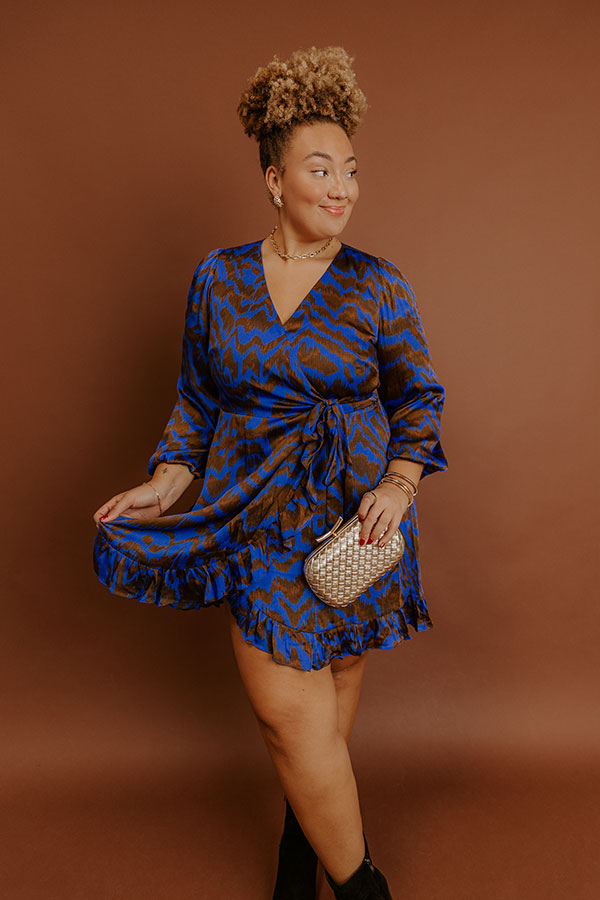 Dinner and a Movie Wrap Dress in Royal Blue Curves Impressions Online Boutique Dinner and a Movie Wrap Dress in Royal Blue Curves Impressions Online Boutique