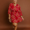 Luxury Excursions Floral Mini Dress in Red Curves Image - 1