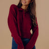 The Storyline Cable Knit Sweater Top in Wine Image - 1