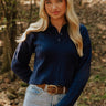 The Storyline Cable Knit Sweater Top in Navy Image - 1