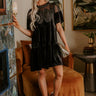 Delicate Daze Velvet Mini Dress in Black Image - 1