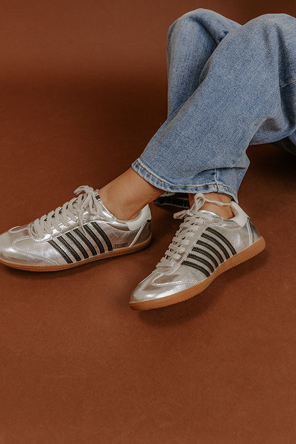 Stevie Faux Leather Metallic Sneaker in Silver