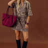 Metropolitan Mood Denim Leopard Mini Dress Image - 1