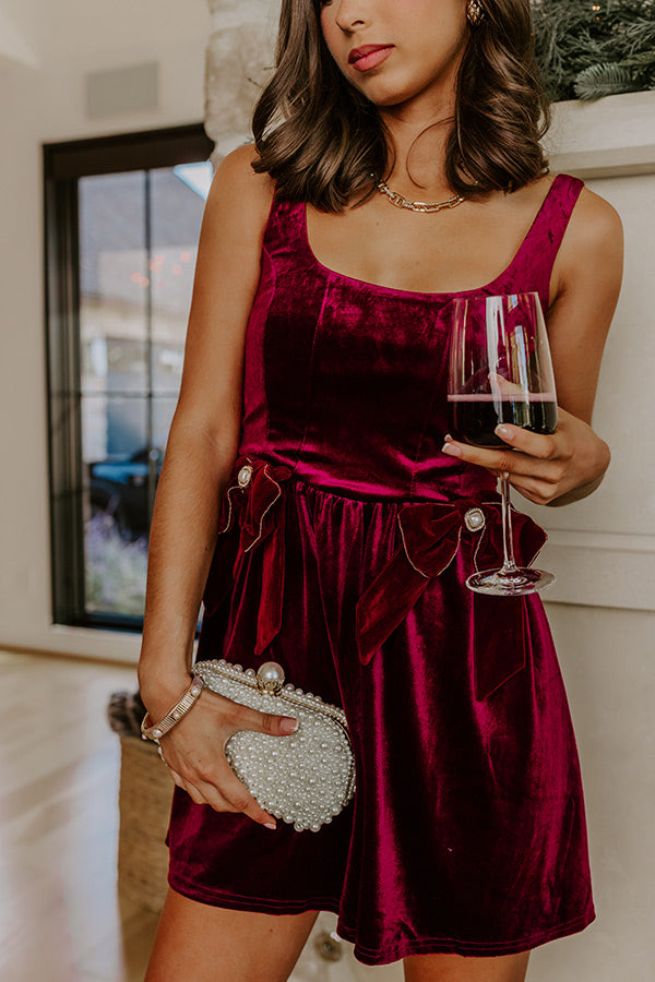burgundy velvet mini dress Twilight Toast Velvet Mini Dress in Merlot M / Merlot