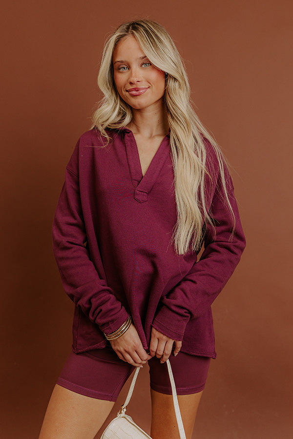Cozy Cues Sweatshirt in Plum