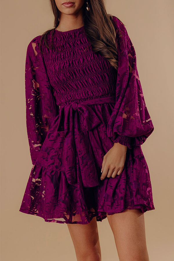 The Orchard Path Jacquard Mini Dress Image - 2