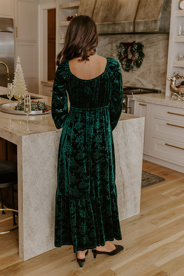 floral velvet maxi dress Baltic Born Womens Uma Velvet Maxi Dress | Navy