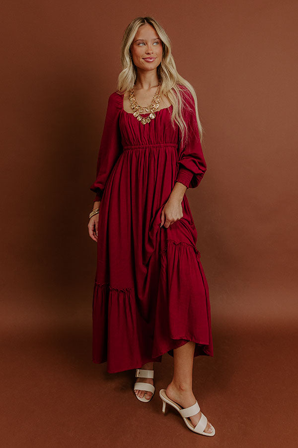 Feeling Graceful Midi Dress in Wine S / Wine Feeling Graceful Midi Dress in Wine S / Wine