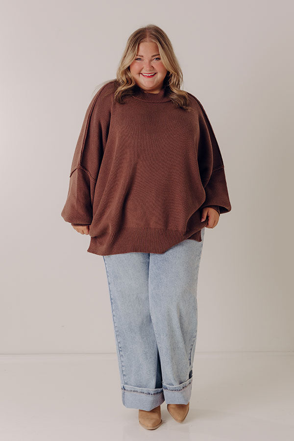 Full Of Warmth Tunic Sweater In Chocolate Curves Image - 2