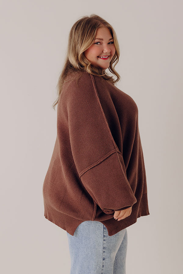 Full Of Warmth Tunic Sweater In Chocolate Curves Image - 4