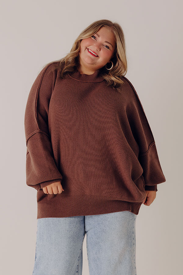 Full Of Warmth Tunic Sweater In Chocolate Curves Image - 3