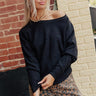 Cozy Vibes Waffle Knit Top in Black Image - 1